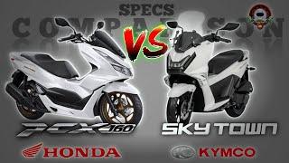 HONDA PCX 160 vs KYMCO SKY TOWN 150 SPECS COMPARISON