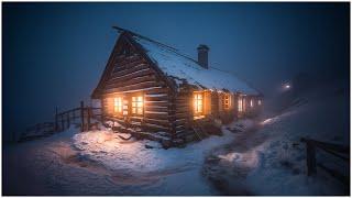 Intense Snowstorm at an Old Log Cabin┇Freezing Winter Ambience & Icy Wind Storm Sounds for Sleeping