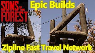 Sons of the Forest zipline fast travel system DO THIS FIRST epic building idea