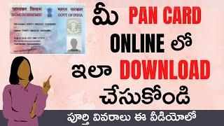 Pan Card Download Online  How to download pan card online in Telugu  NSDL E -Pan Card Download