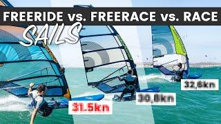 I tested Freeride vs. Freerace vs. Slalom Sails. Heres what I found out.