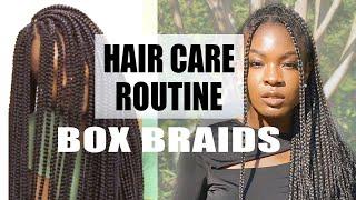 GROWTH ROUTINE How To Take Care of Box Braids How I Moisturize Wash Sleep Shower & Avoid Itch