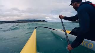 Kai Wa’a Draco Raglan Harbour NZ Down wind