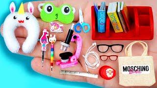 17 EASY REALISTIC DIY MINIATURE BARBIE IDEAS  Mini Headphone Microscope  Unicorn pillow and more