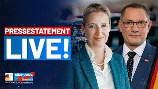 LIVE Presseerklärung der AfD-Fraktionsvorsitzenden Alice Weidel und Tino Chrupalla