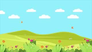 Free Motion Graphic Background  Grassy Field Flowers Butterflies Cartoon Loop VideoFree Download