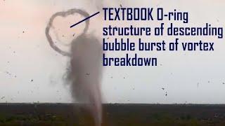 The most EXTREME tornado vortex behavior observed by drone of EF3 tornado