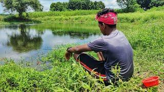 Best Fishing Video  Smart Boy Catching Fish By Bamboo Hook From Beautiful Nature #amazingfishing