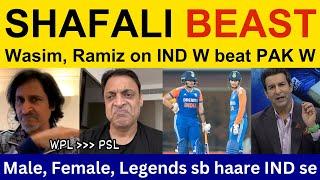 Wasim Akram latest on Shafali Verma batting Women Asia Cup  PAK Media Ramiz Raja on PAK W vs IND W