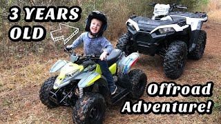 3 Year Old Riding his ATV like a Pro  Polaris Outlaw 50cc  Real World Review