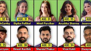 Famous Cricketers And Their Wives AGE Comparison