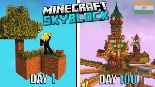 I Survived 100 Days in SKYBLOCK Minecraft Hindi Gameplay