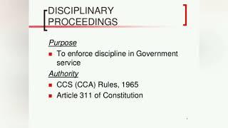 Part 1 l The nutshell l The Central Civil Services  Classification Control & Appeal Rules 1965.