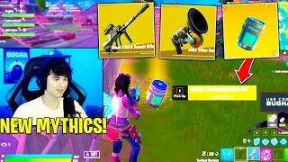 Bugha tries *NEW* MYTHIC AUG GRAPPLER & CHUG JUG in SEASON 3 Fortnite