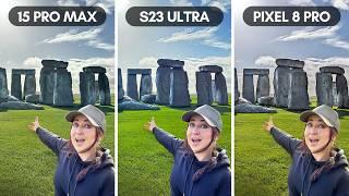 15 Pro Max vs S23 Ultra vs Pixel 8 Pro  ULTIMATE CAMERA COMPARISON