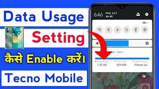 Data Usage Notification Bar In Tecno Phone  How To Enable Data Usage In Tecno Spark Mobile