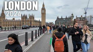 London City Walking Tour 2024  4K HDR Virtual Walking Tour around the City  London Winter Walk