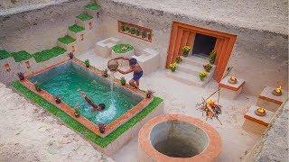 Amazing Building Skills Build The Most Beautiful Underground Swimming Pool and Underground House