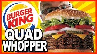 Burger King  Secret Menu Item  QUAD WHOPPER w Bacon and Cheese - Food Review & Drive - Thru Test