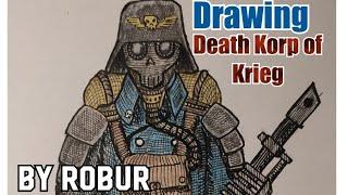 Drawing ️Death Korp of Krieg Soldier️ #fypシ #drawing #warhammer40k #deathkorpsofkrieg #art #fanart