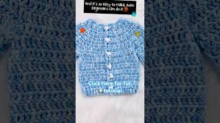 Beautiful little cardigan sweater pattern UNISEX #crochetforbaby #ganchillo #shorts