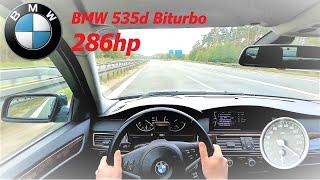 BMW e60 535d  286hp Top Speed and acceleration on German Highway Autobahn
