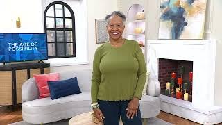 Me by Jennie Garth Palamino Pointelle Knit Crewneck Tee on QVC