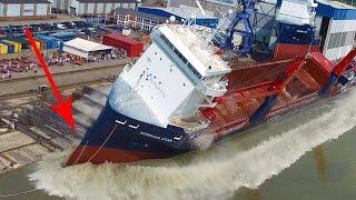 Big Ship Launch Compilation  12 Awesome Ship Launches Fails and Close Calls