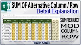 Calculate Total of Alternative Column or Row in Excel  Detailed Explanation of Formula