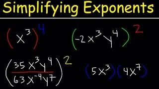 Simplifying Exponents With Fractions Variables Negative Exponents Multiplication & Division Math