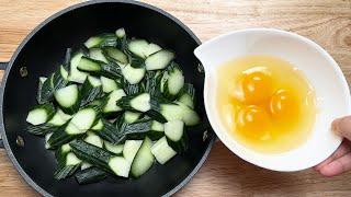 Add 3 eggs to the cucumber and its so simple and delicious Quick dinner recipe
