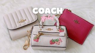 COACH SLGS HAUL  mini rowan bag charm small wallet mini skinny id case *details what fits*