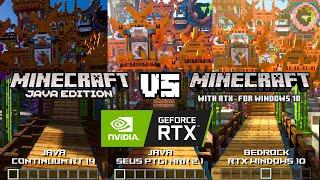 JAVA RTX SHADERS vs MINECRAFT RTX WIN10 Continuum RT Build 14 & SEUS PTGI HRR 2.1 Ray Tracing