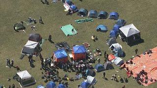 Dozens of tents set up for Pro-Palestinian protest at University of Toronto despite fences