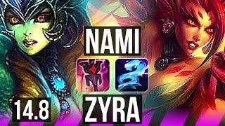 NAMI & Jinx vs ZYRA & Varus SUP  8k comeback 21k DMG 7632 800+ games  BR Master  14.8