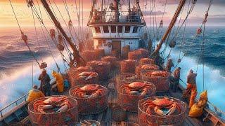 How American fishermen use robots to catch millions of large crabs - king crab trap