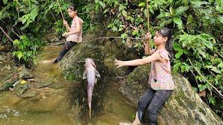 Orphan girl - go fishing improve daily meals orphan life