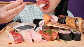 SUSHI FROM MY FAVOURITE SUSHI PLACE ASMR EATING SOUNDS NO TALKING  SAS-ASMR