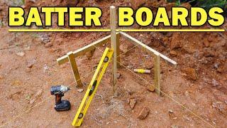 Installing Batter Boards with String Line Shop Foundation