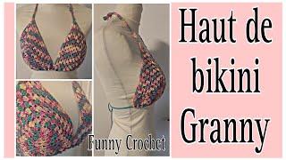 Le petit haut de bikini en Granny @FunnyCrochet #crochet #granny