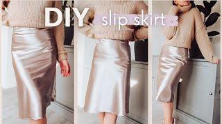 DIY Satin Slip Skirt from scratch cut on bias