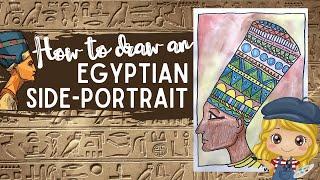 How to draw an EGYPTIAN Side-Portrait- Art Lesson for kids