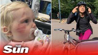 Furious row after toddler ‘hit and dragged by cyclist’