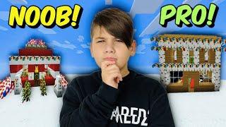 NOOB VS PRO ΧΤΙΖΟΥΜΕ ΧΡΙΣΤΟΥΓΕΝΝΙΑΤΙΚΟ ΣΠΙΤΙ BUILDING MINECRAFT FAMOUS GAMES @LetsPlayKristina