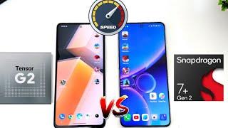 Snapdragon 7+Gen2 vs Tensor G2 Speedtest 