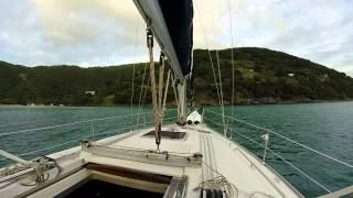 At anchor Jost Van Dyke British Virgin Islands. Boat Tour