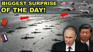 China Panic Huge US Fleet Suddenly Appeared Near Zero-Point Russian Navy on Alarm at Border