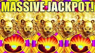 MASSIVE JACKPOT OVER 100+ SPINS  BUFFALO GOLD WHEELS OF REWARD Slot Machine ARISTOCRAT