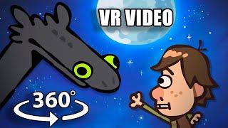 360º VR The Ultimate “How To Train Your Dragon” Recap Cartoon Toothless Dancing