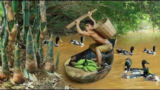 survival in the rainforest find - BAMBOO SHOOTS BANANAS WITH DUCK